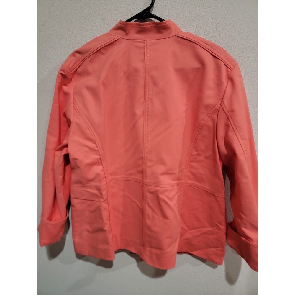 Chico's Womens Size 3 XL Coral Pink Double Breasted Button Up Blazer Jacket Coat - Picture 6 of 7